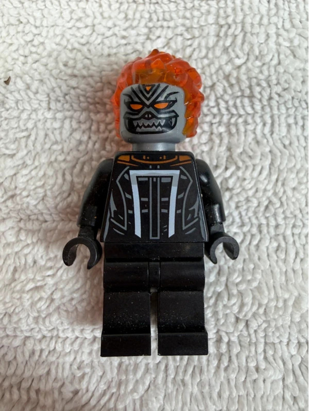 LEGO Ghost Rider Minifigure with Orange Flame Hair